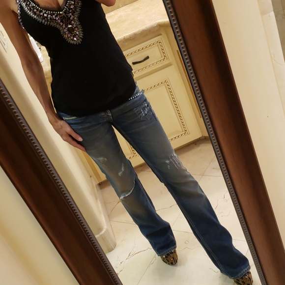 Taverniti So Jeans distressed flared leg, Sz 25 - Picture 3 of 16